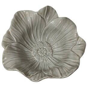 Fitz and Floyd Flower Bowl Ceramic Seven Inch Gray Floral Cottage Core SEE‎